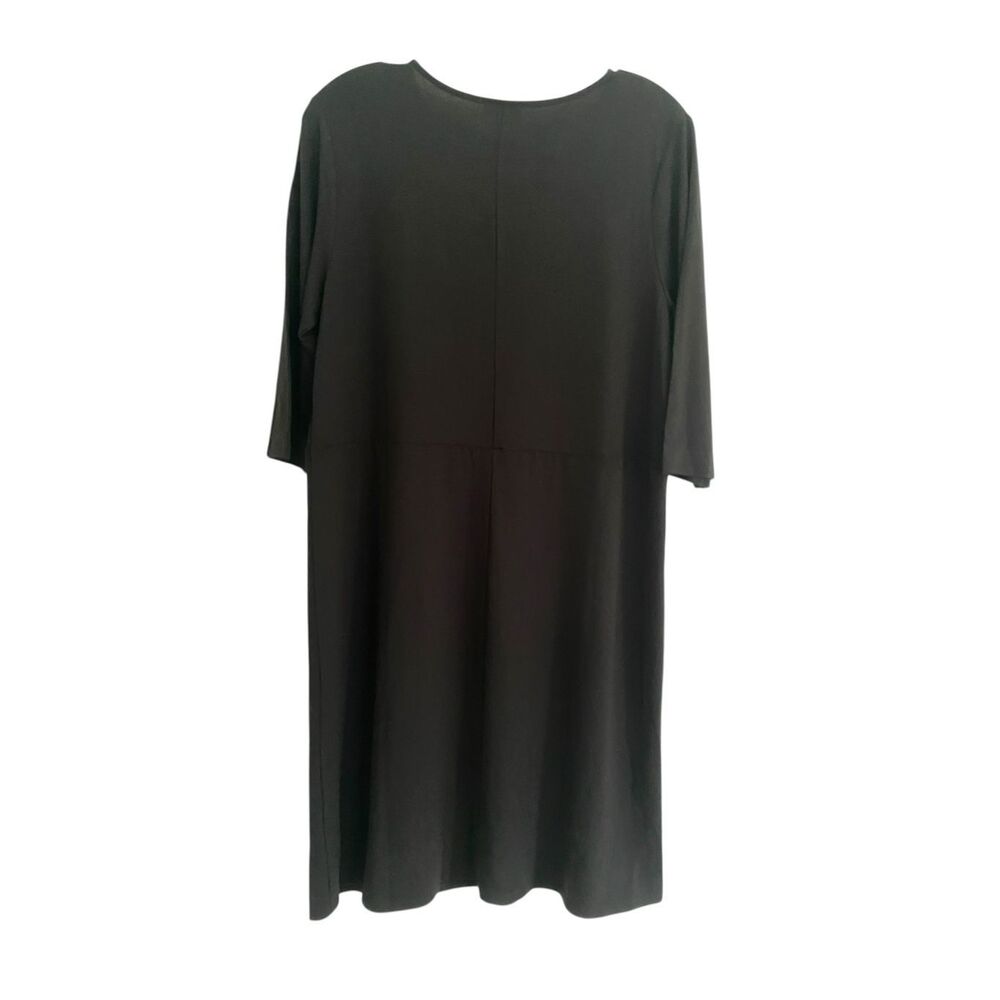 New J. Jill Black Shift 3/4 Sleeve Dress Sz MP - Picture 2 of 10